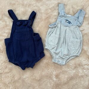 Baby Overalls Set in Navy and Light Blue